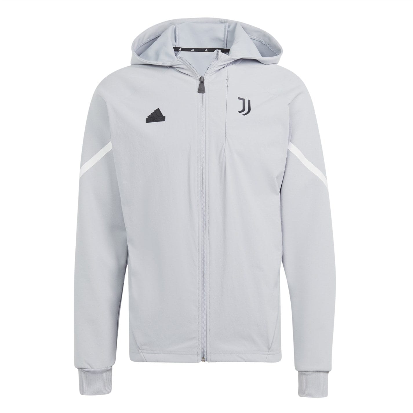 Grey adidas Juventus Designed For Gameday Full Zip Hoodie Adults