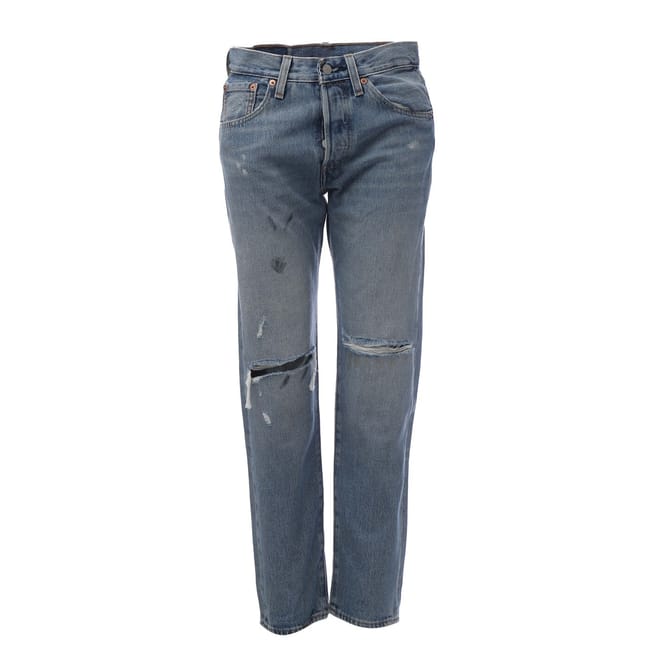 501 Distressed Crop Jeans