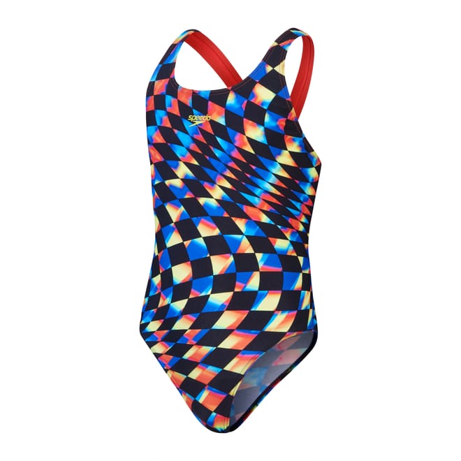 Juniors Digital Allover Leaderback Swimsuit