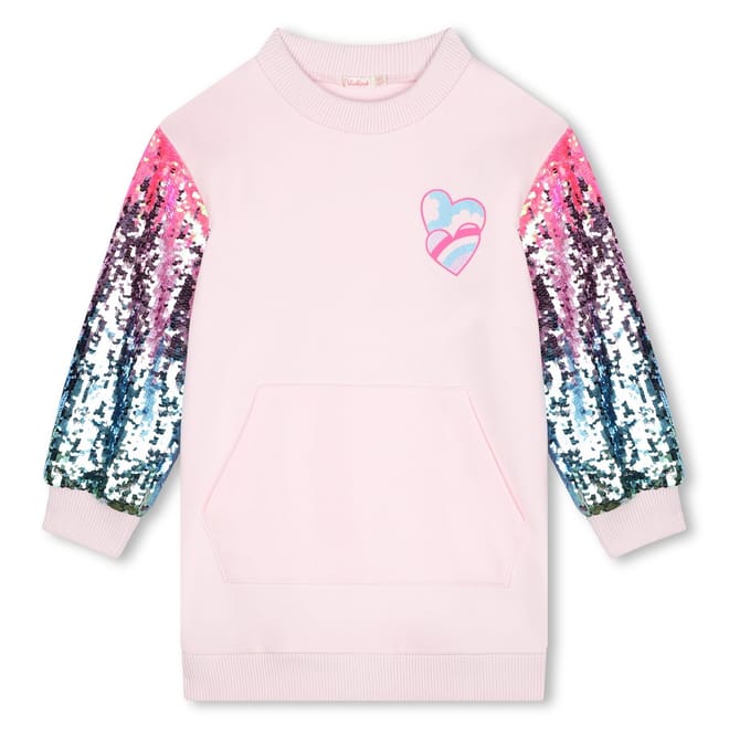 Sequin Crew Neck Mini Sweatshirt Dress