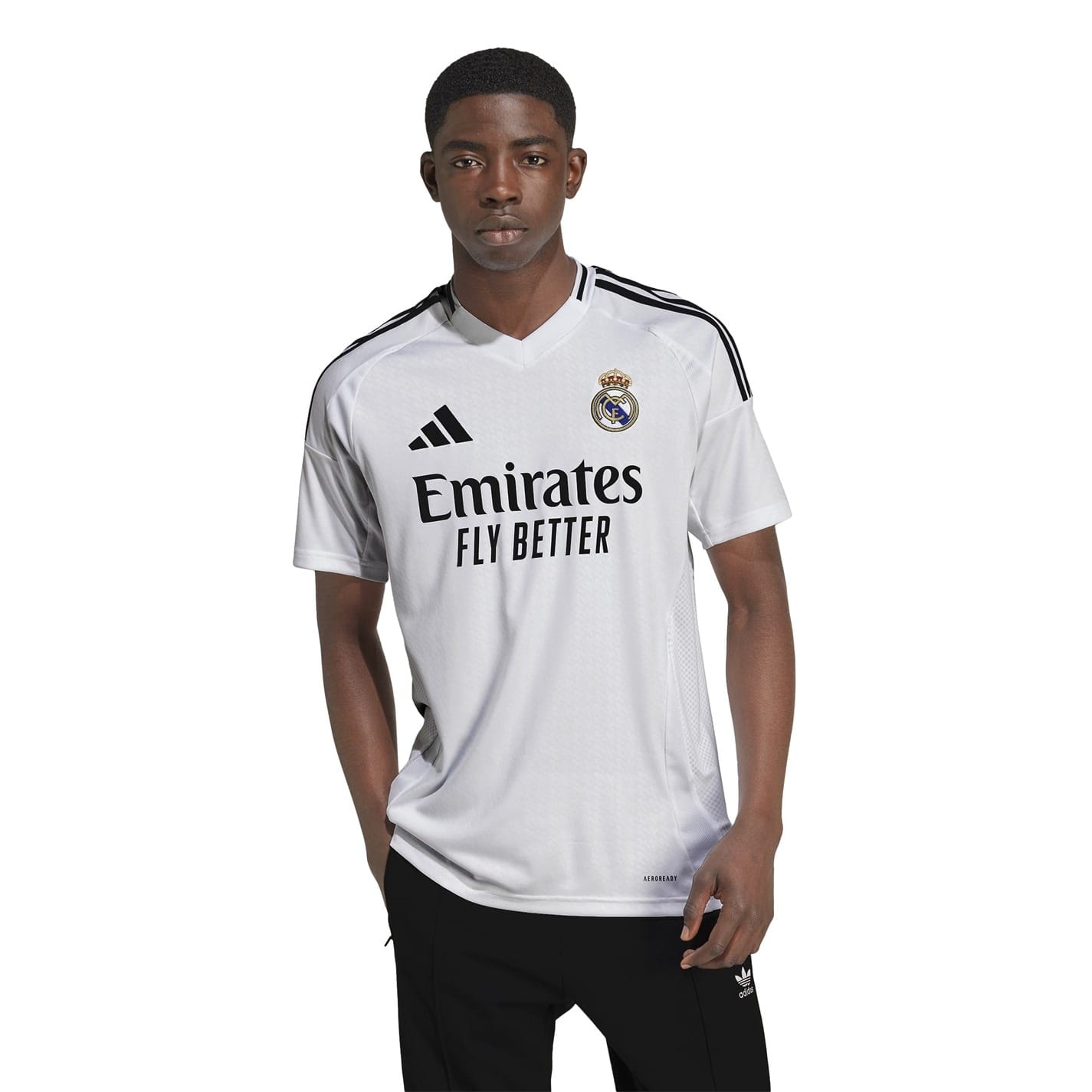 White adidas Real Madrid Home Shirt 2024 2025 Adults - Get