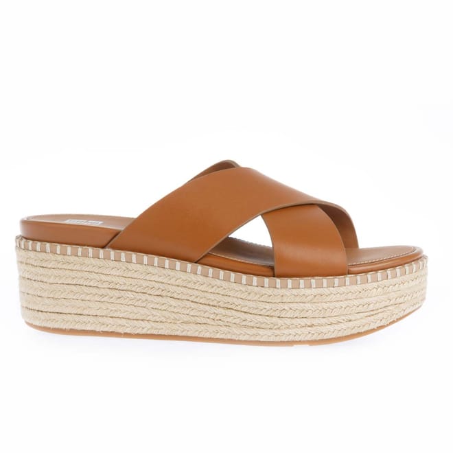 Eloise Espadrille Wedge Cross Slide Sandals