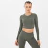Womens Long Sleeve Seamless Crop Top