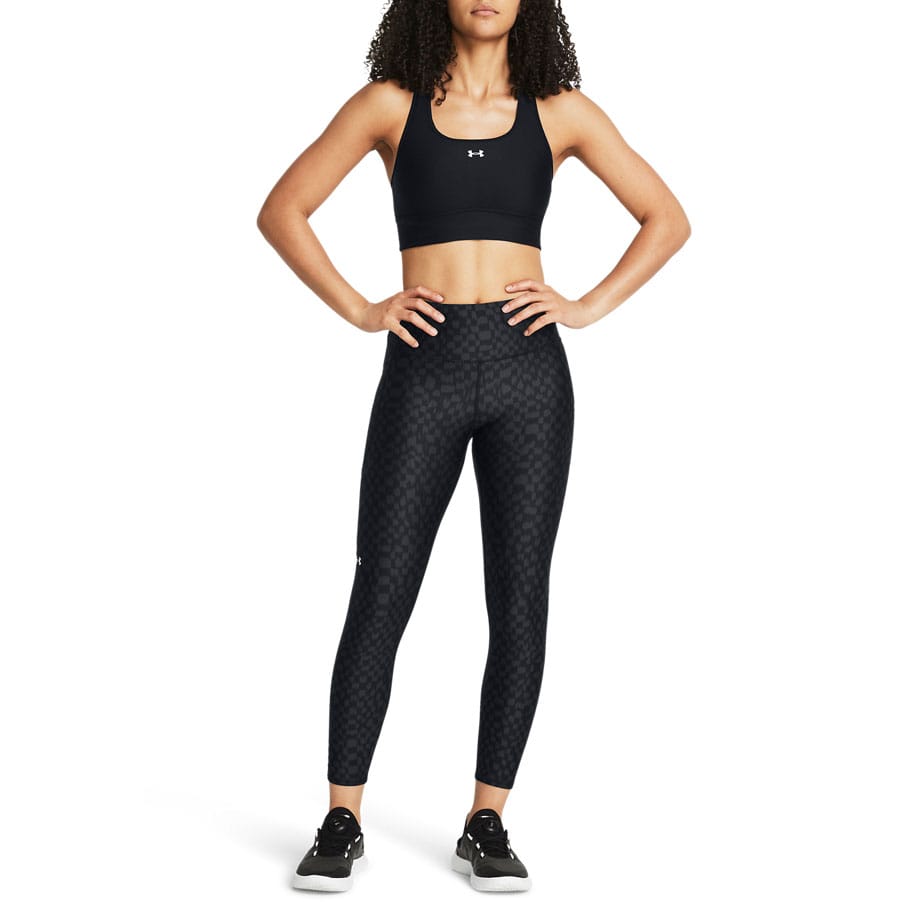 Black Under Armour HeatGear No Slip Waistband Printed Ankle Leggings Get The Label