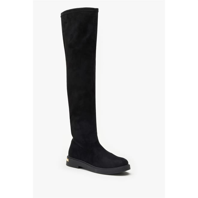 Flat Faux Suede Stretch Tall Boot