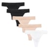 5 Pack Lace Trim Cotton Thong