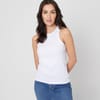 Rib Regular Fit Crew Neck Tank