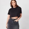 Cropped Crew Neck Regular Fit T-Shirt