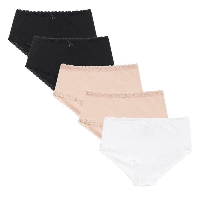5 Pack Lace Trim Boy Shorts