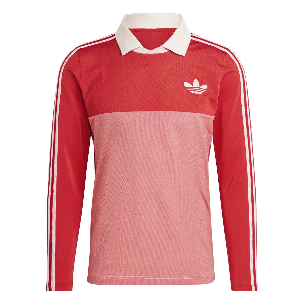adidas Originals Mens Adicolor 70s Long Sleeve Vintage Polo Shirt in Red