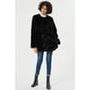 Faux Fur Relaxed Fit Panel Coat