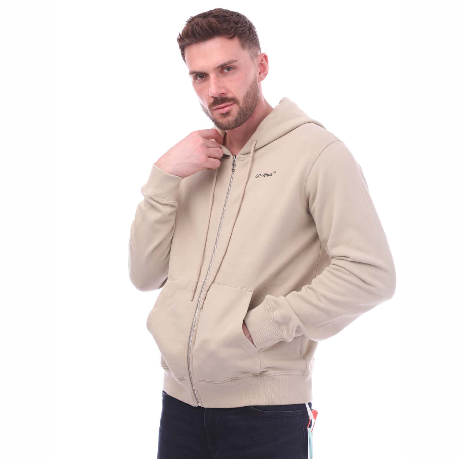 Sand Off White Caravaggio Arrow Slim Zip Hoodie Get The Label