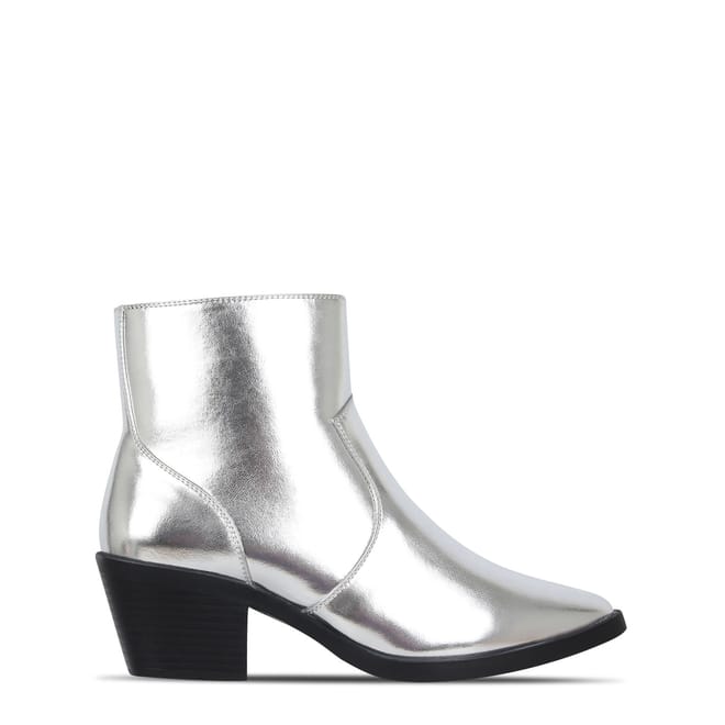 Metallic Western Block Heel Boots