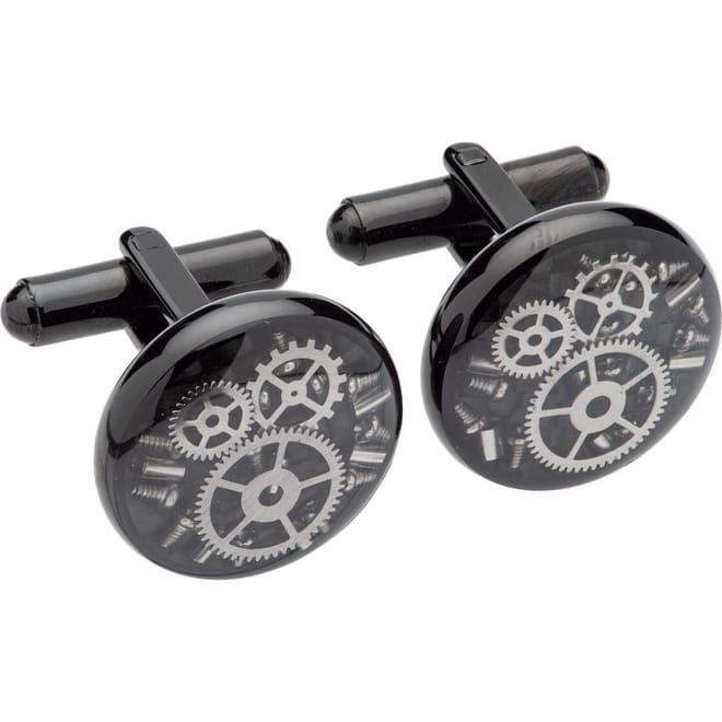  And  Co. Black Steel  And  Carbon Fibre Cufflinks