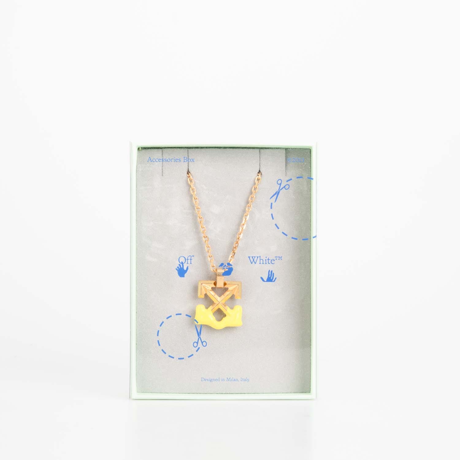 Yellow Off White Arrow Bloob Necklace - Get The Label