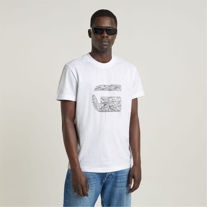 Stitch Burger Lettering Crew Neck T-Shirt
