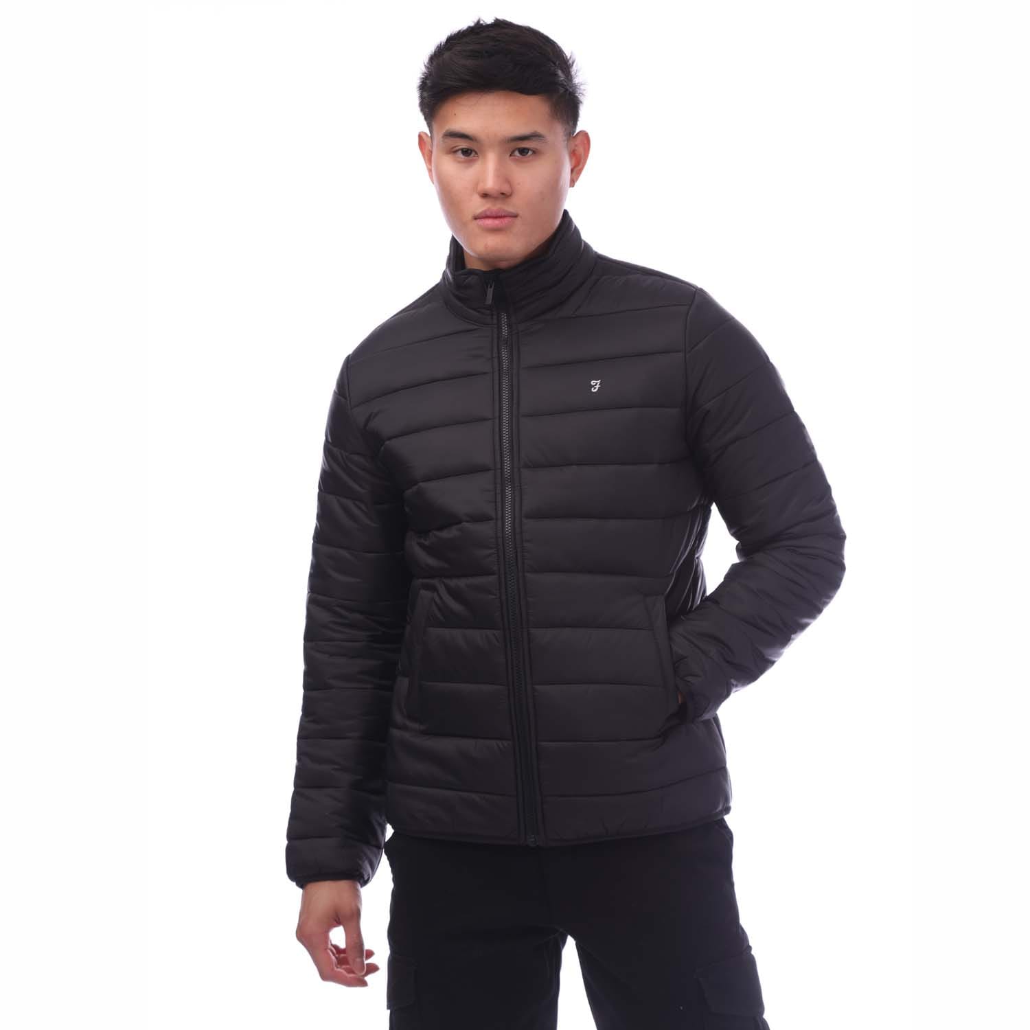 Black Farah Mens Samson Padded Jacket Get The Label