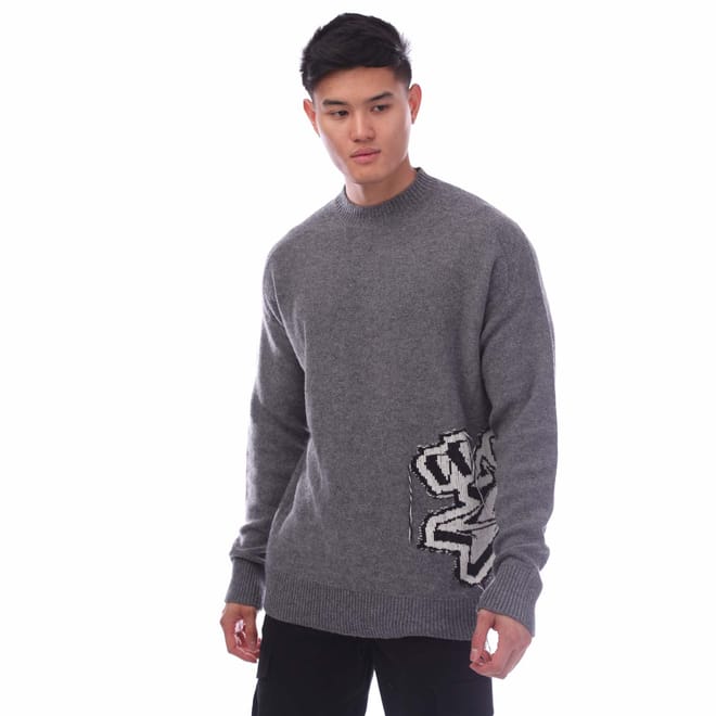 Graffiti Chunky Knit Crewneck Sweater
