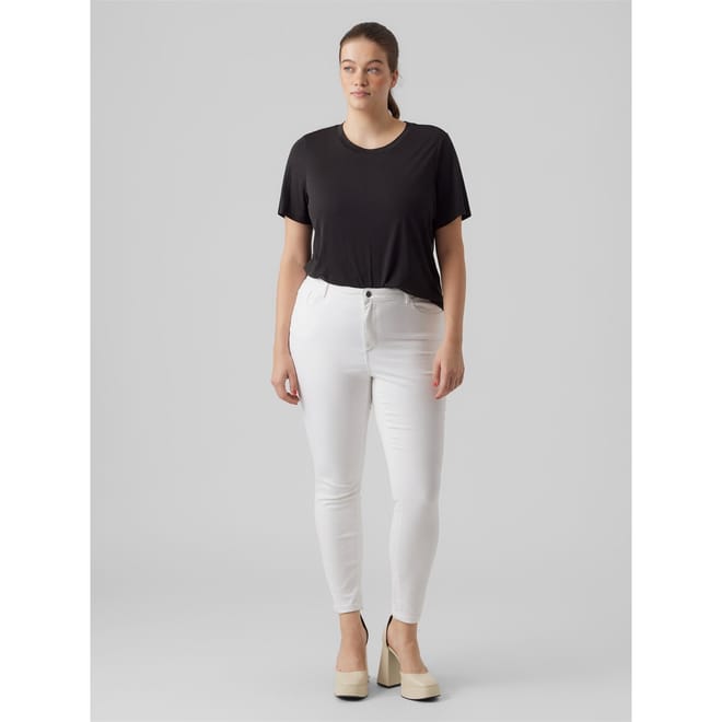 Stretch Slash Knee High Waisted Denim Disco Skinny Jeans