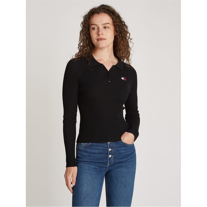 Badge Rib Pullover Sweater