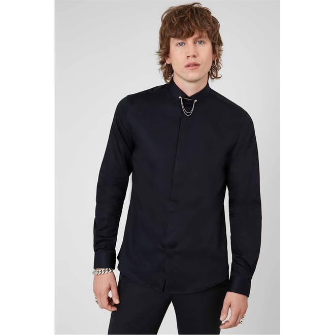 Skinny Fit Collar Bar Shirt