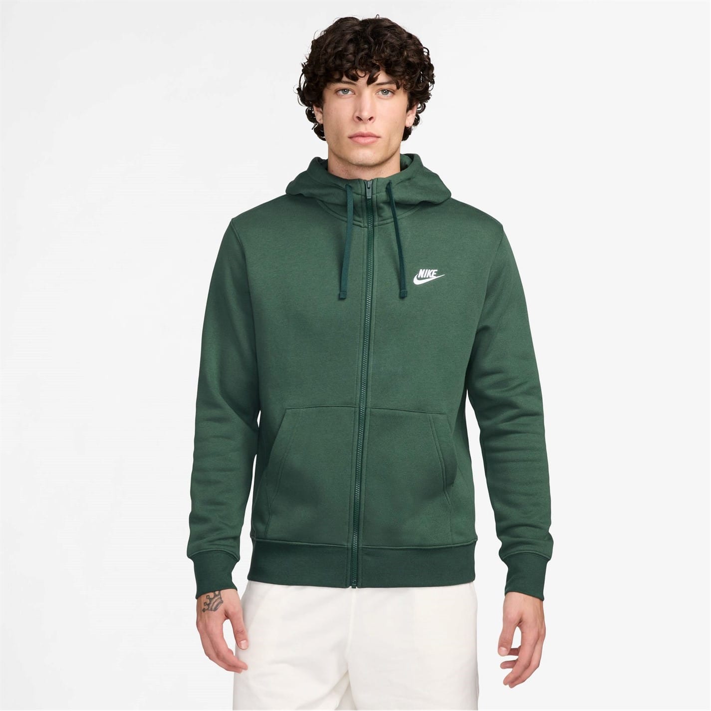 Green Nike Mens Sportswear Club Fleece Full Zip Hoodie Get The Label