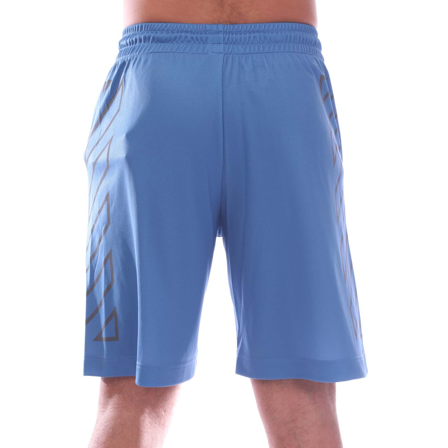 Blue Off White Diagonal Outline Basketball Shorts Get The Label