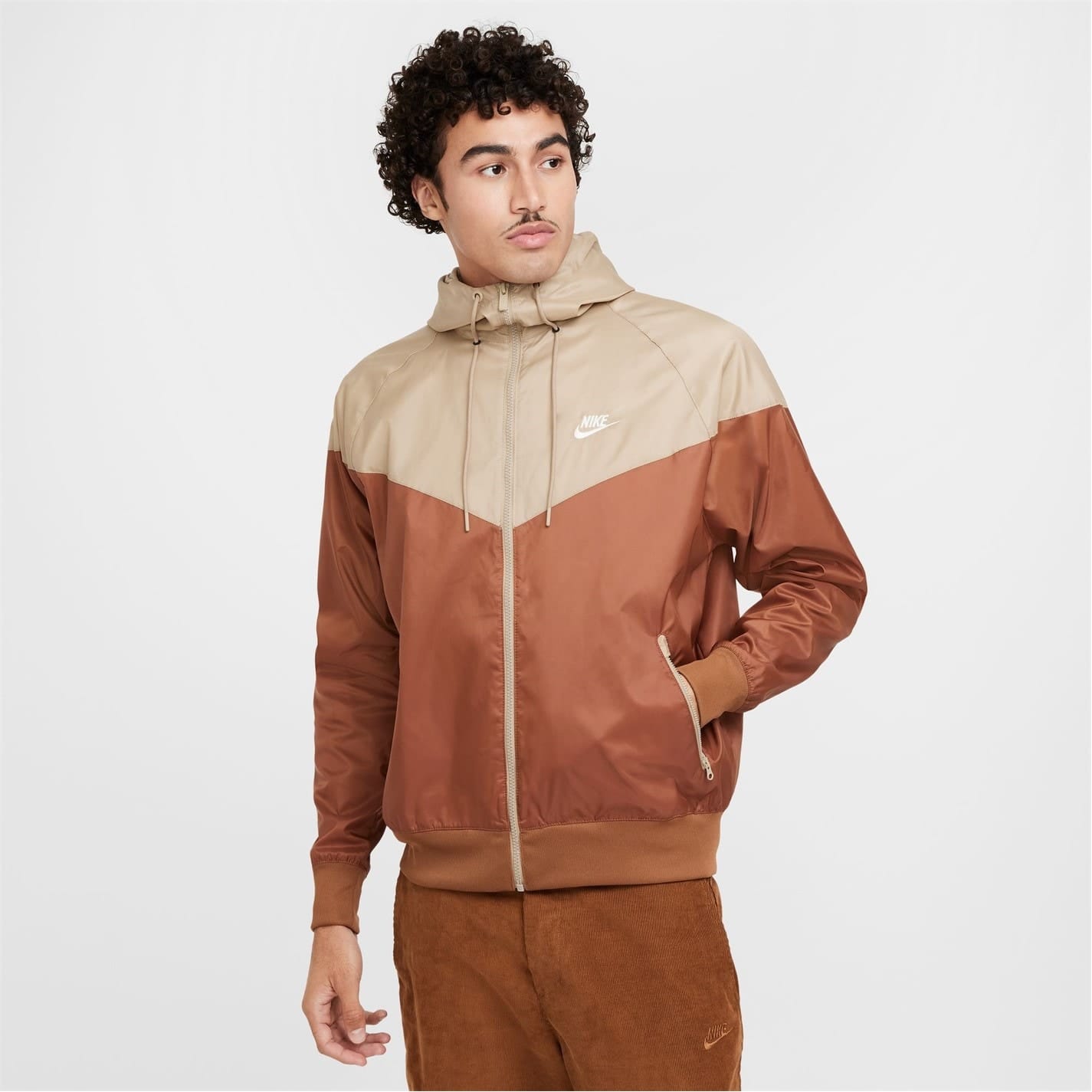 Brown Nike Mens Sportswear Windrunner Hooded Jacket Get The Label