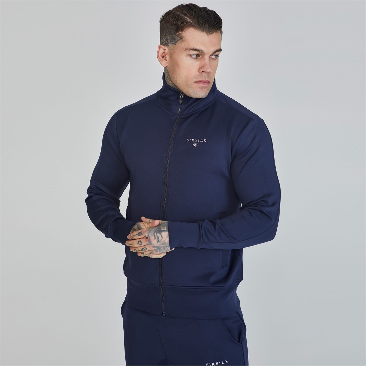 Blue SikSilk Poly Track Top Get The Label