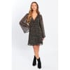 Bell Sleeve V-Neck Mini A-Line Dress