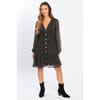 Smock V-Neck Knee Length A-Line Dress