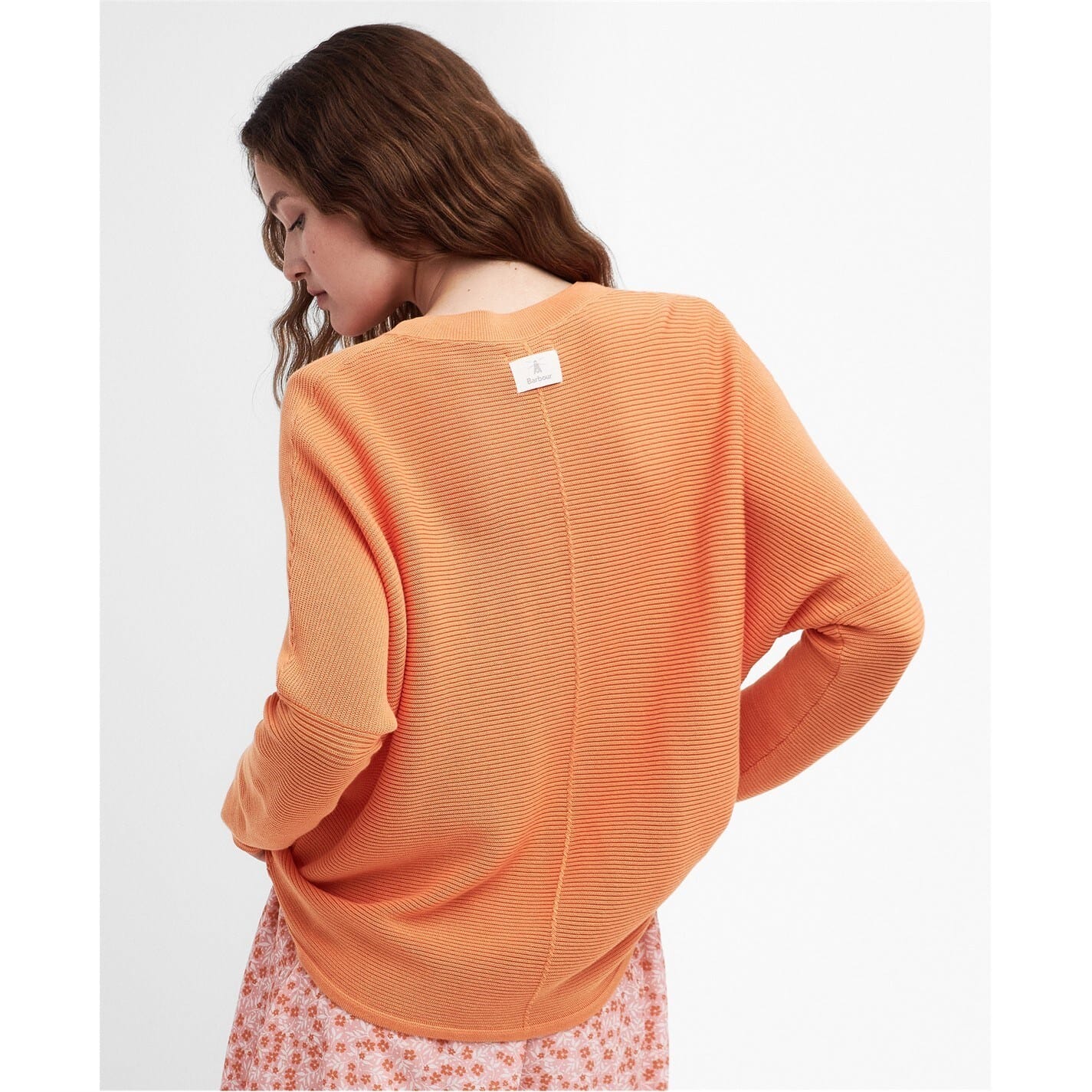 Orange Barbour Crew Neck Jumper Get The Label