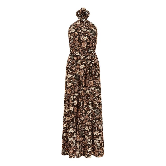 Batik Halter Neck Maxi Wrap Dress