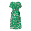 Green Floral V-Neck Midi Wrap Dress