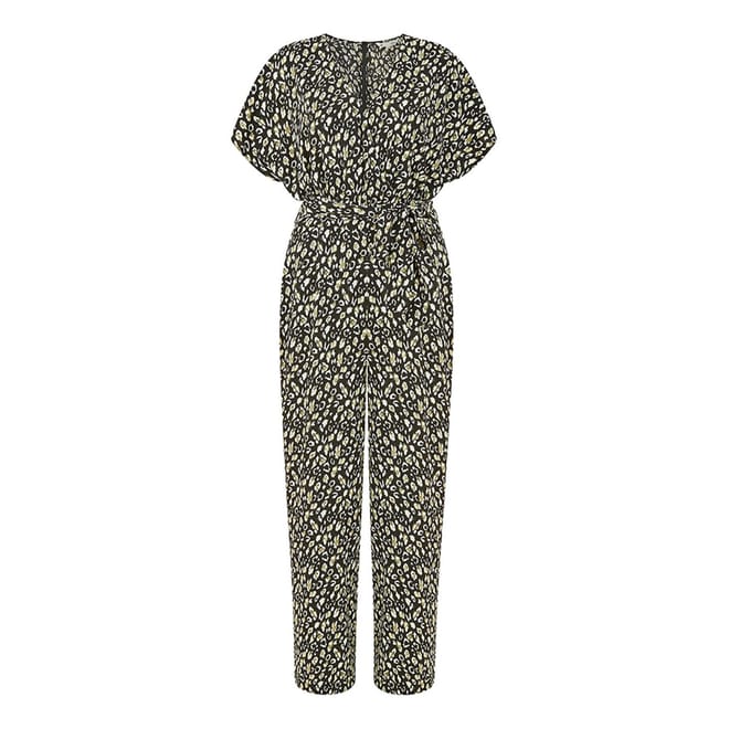 Animal Print Wrap Jumpsuit