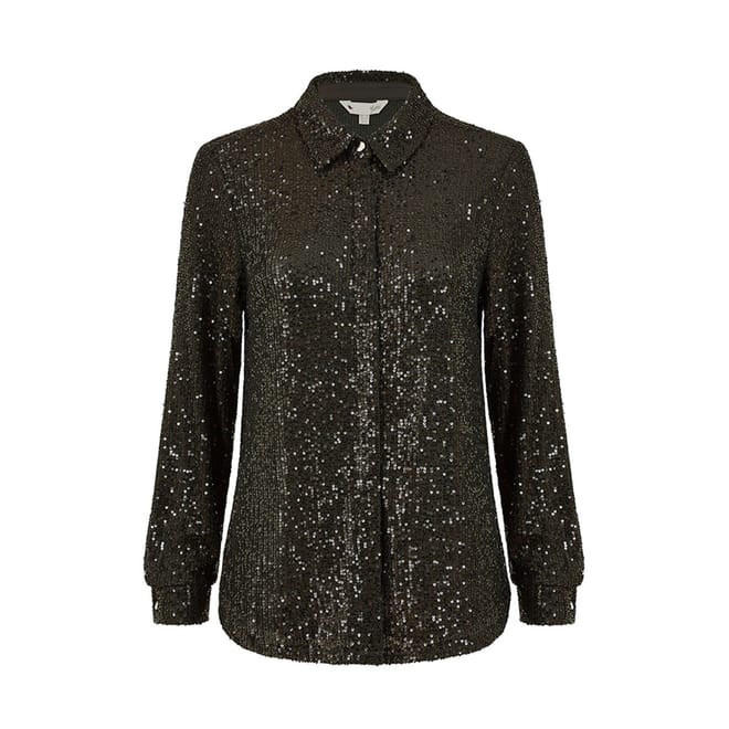 Sequin Long Sleeve Regular Fit Shirt