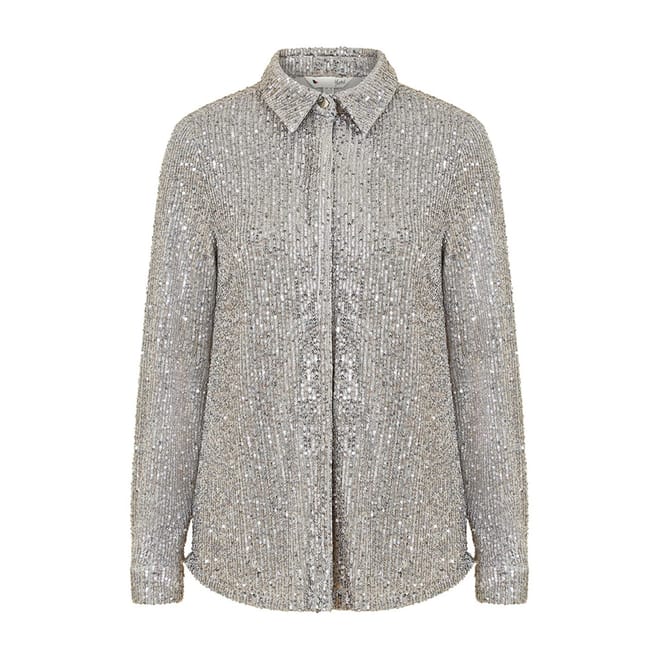 Sequin Long Sleeve Regular Fit Shirt