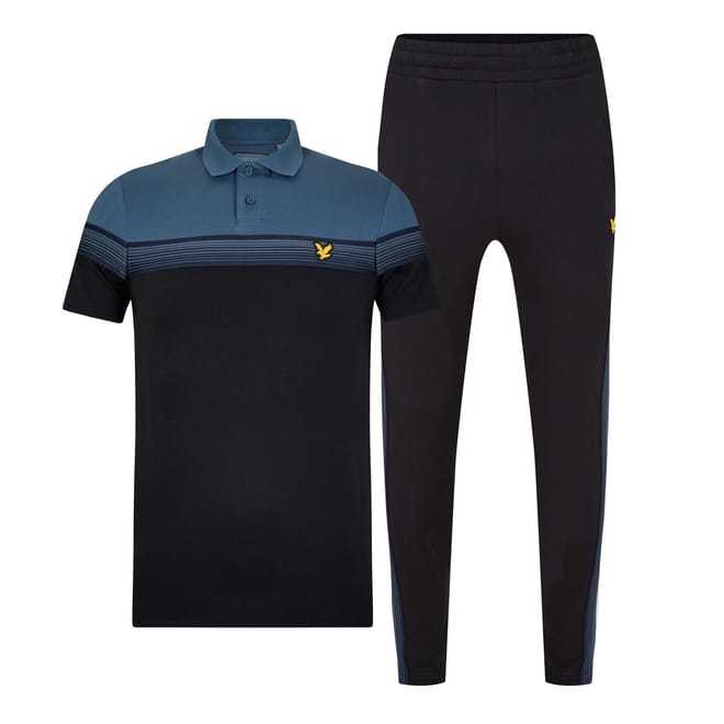 Collared Neck Polo Shirt Casual Pant Set