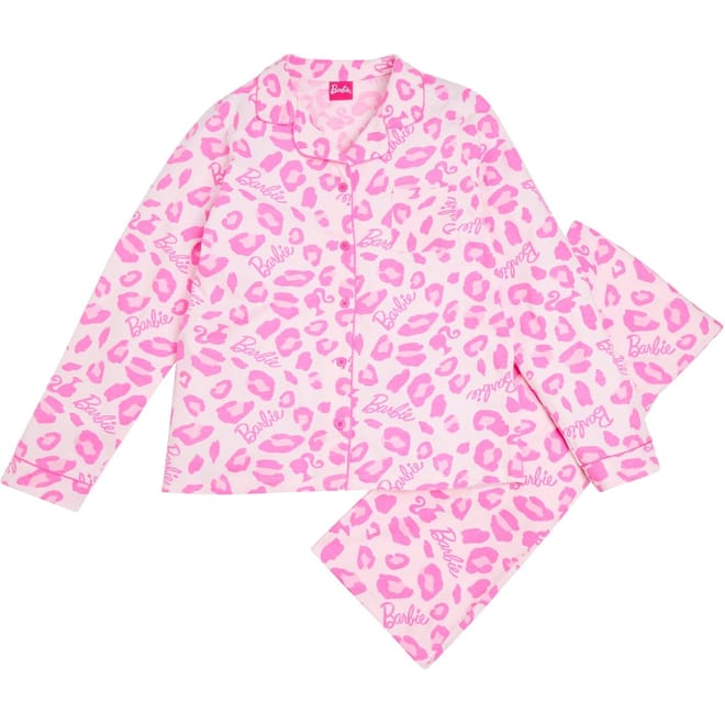 Ladies Barbie Button Detail Pyjama Set