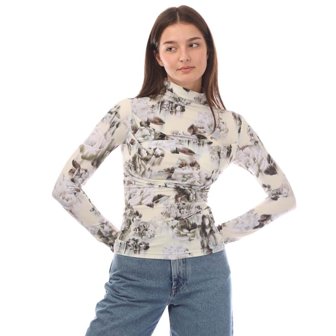 Chine Sec Skin Twist Long Sleeve Top
