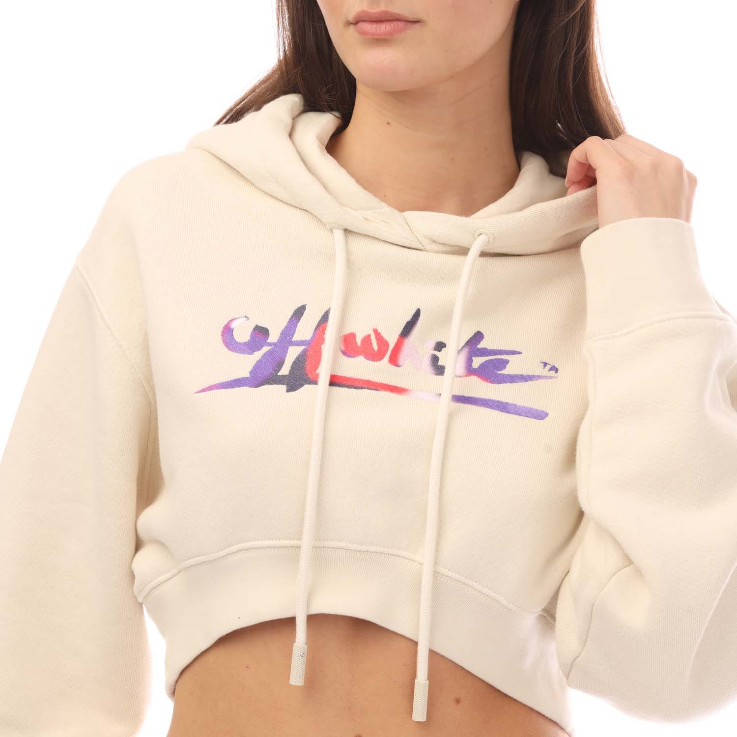 Beige Off White Ready Made Super Cropped Hoodie Get The Label