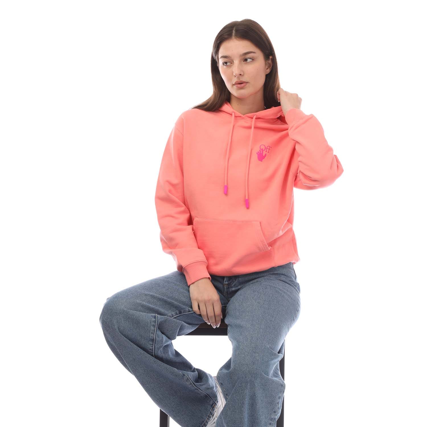 Pink off white hoodie hotsell