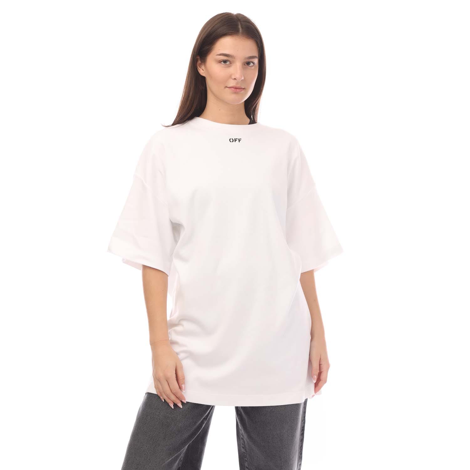 White Off White Off Stamp Cotton T-Shirt Dress - Get The Label