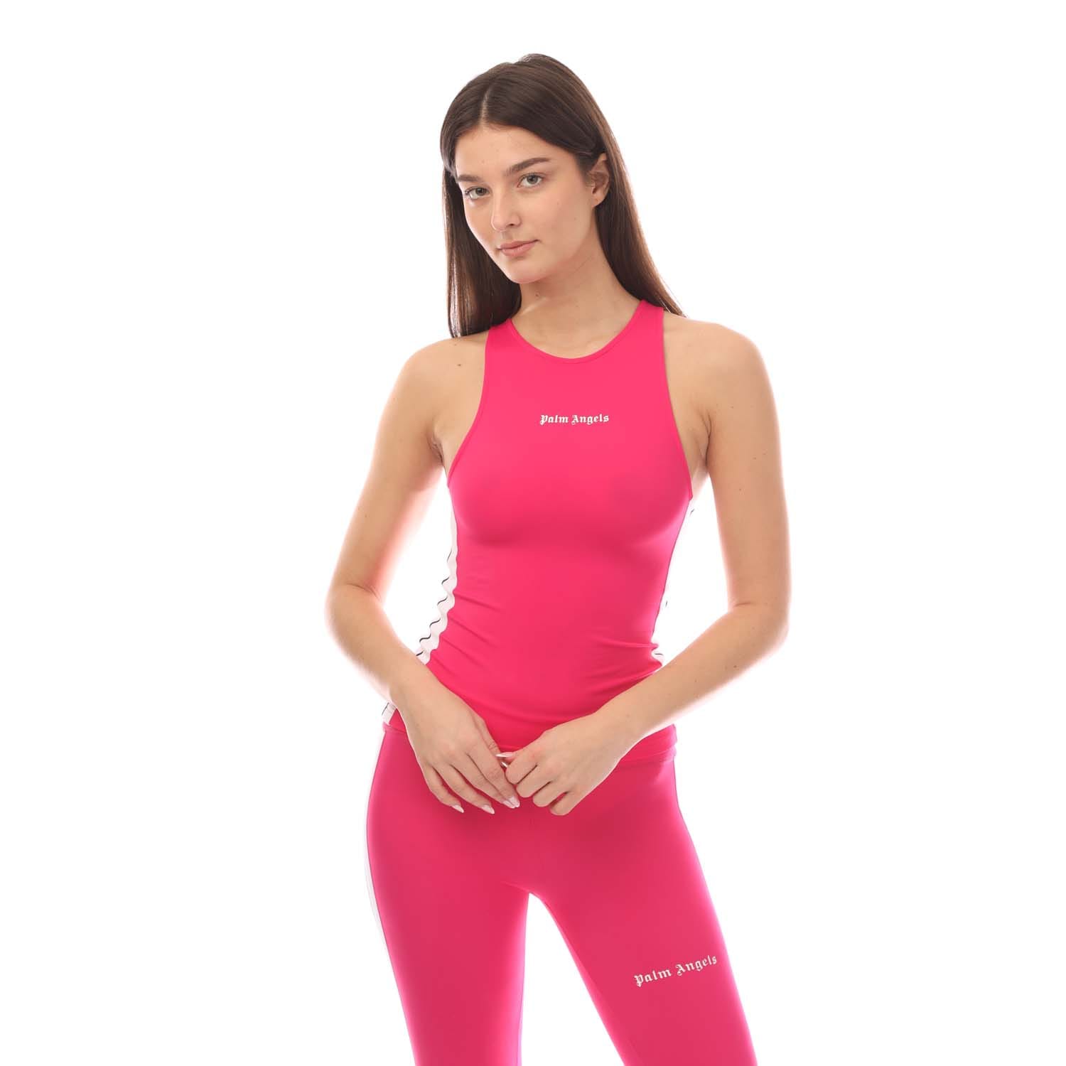 Pink white Palm Angels Track Active Tank Top Get The Label