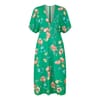 Navy Floral V-Neck Midi Wrap Dress