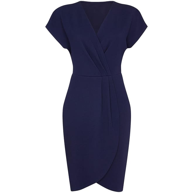 London Wrap V-Neck Knee Length Dress