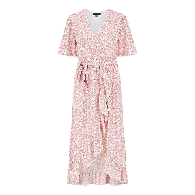 Ditsy Floral V-Neck Wrap Midi Dress