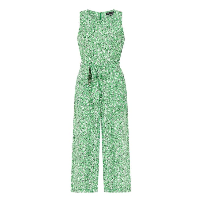 Green Ditsy Flower Culotte Jumpsuit