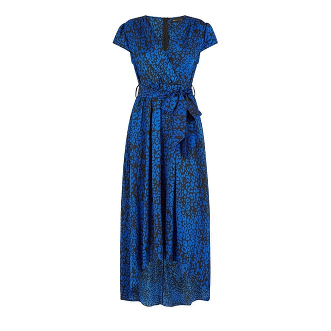 Satin V-Neck Midi Wrap Dress