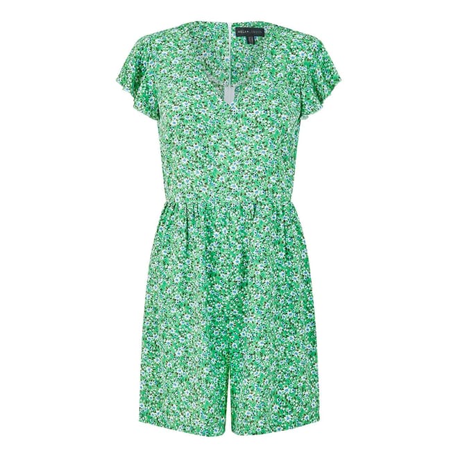 V-Neck Short Sleeve Playsuit